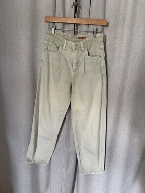 Pilcro Light Green High-Waist Barrel Pants
